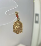 PINGENTE SÃO JORGE CONFECCIONADO EM AMARELO 18K, PESO: 0,8g, TAMANHO 14mm, VALOR DE MERCADO: R$ 800,00