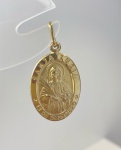 PINGENTE SANTA LUZIA CONFECCIONADO EM AMARELO ,18K, PESO: 1,4g, TAMANHO 21mm, VALOR DE MERCADO: R$ 900,00