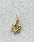 PINGENTE ESTRELA DE DAVI CONFECCIONADO EM OURO AMARELO 18K 750, PESO: 0,4g, VALOR DE MERCADO: R$ 300,00