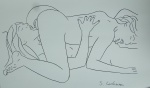 S. Covenna - "Arte erótica", nanquim sobre papel sem moldura. Med. 21 x 29,5cm.
