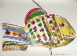 Aldemir Martins - "Peixe", Litografia colorida em papel timbrado, tiragem 32/100, assinado e datado, 2003. Sem moldura. Med 36 x 50cm.