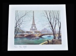 Estampa francesa de pintura de paisagem de Parisiense para emoldurar. Medida 36x44cm.