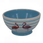 Espetacular bowl de porcelana com figura de flamingo. Medida 14 cm de diâmetro.
