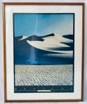 Poster Desert nights, Antonio Peticov, envidraçado com moldura em madeira, 1986 published and distributed by bruce mcgaw graphics, New York. Med. 0,82x1,02 m.