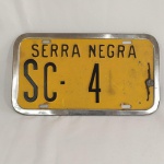 ANTIGA e RARA PLACA DE AUTOMÓVEL do município de SERRA NEGRA - ESTADO DE SÃO PAULO, com apenas o número 4.