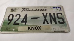 PLACA AMERICANA DE AUTOMÓVEL do TENNESSEE, Condado de KNOX. Mede aprox. 31 x 15,4 cm