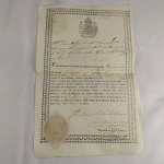 IMPÉRIO DO BRASIL - Comunicado de viagem de Navio para Buenos Aires, firmado pelo Secretário da Inspecção da Saúde Pública da cidade de São Salvador - Bahia de Todos os Santos, datado de 1833.