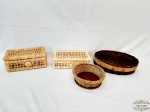 Lote 4 Cestas decorativas em Palha . Maior 26 cm x 18,5 cm e Menor 16 cm diametro