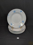 Jogo de 6 pratos para Massas em Porcelana Floral . Medida: 20 cm diametro