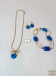 Conjunto de Bijuterias 3 Peças Diversas sendo 1 brinco ,1 Colar e 1 Pulseira com Pedras Sinteticas