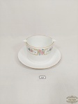 Molheira Porcelana Renner Decorada Flores. Medida: 7 cm altura x 10 cm diametro e 18 diametro total