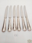 Jogo de 6 Facas de Mesa em Prata 90 Fracalanza modelo Laçinho .medida 25 cm comprimento e lamina 14 cm
