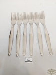 Jogo de 6  Garfos de Sobremesa em Aço Inox Hercules Modelo Riscadinho. medida 16,5 cm