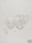 Lote 2 Peças sendo 1 Jarra de Suco/ agua e 1 balde de gelo com pegador. Medida: Jarra 10cm x 8 cm boca e balde 12 cm diametro