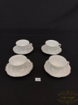 Jogo contendo quatro xícaras para café em porcelana Germer. Medindo a xícara 6x3,5cm - Pires 10cm