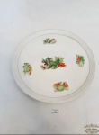 Prato Servir Porcelana  Real Decorado Legumes e Friso Ouro.Medida:Bolo 31 cm diametro