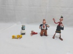 Lote de 5 bonecos diversos de personagens do desenho Popeye. Medindo a Olivia 15cm de altura.