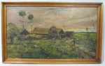 CHARLES ?, paisagem rural, OSC, assinatura parcialmente legível no CIE, não identificada, emoldurada, medidas da tela: 34 x 58 cm; medidas da moldura: 39 x 63 cm.