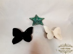 3 Petisqueiras em ceramica vitrificada Weiss ,Representando Borboletas e Estrela do mar. Medida: Borboletas 14 cm x 10,5 e estrela 15 cm x 12 cm. As borboletas , apresentam pequeno bicado