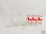 Lote 6 copos Diversos para Licor em Vidro . Medida: Maior 10,5 cm x 3,5 cm diametro e menor 7 cm altura x 5 cm diametro