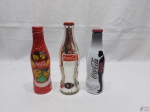 Lote de 3 garrafas antigas da Coca Cola para colecionador.