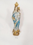 Imagem Santa Nossa Senhora da Conceição em estuque pintado com policromia. Medida: 25 cm altura