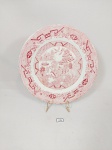 Prato Decorativo em Faiança Inglesa Rosa e Branco. pobinho . Medida: 22 cm diametro. apresenta manchas