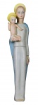 LENCI - Belíssima escultura de cerâmica italiana representando Nsra e Menino Jesus, pintada a mão. De estilo e época Art Dèco, marca de fabricação Lenci , na base numeração 664 e selo de garantia escrito à mão Lenci - Made In Italy. Presença de Monograma. Itália - Circa 1930. Med. 51 x 12 x 8 cm de profundidade. Marcas do tempo. Desgastes e pequenas faltas na base. Coleção Particular Rio de Janeiro/RJ. Nota histórica: A Lenci Company (1918-2001) foi fundada em Torino (Torino) por Enrico di Scavini e Elena (nee Konig) Scavini após a Primeira Guerra Mundial, por volta de 1918. Eles receberam uma patente por seu processo de prensagem de cabeças em 1919. Os Lenci A empresa produzia não apenas bonecas de alta qualidade, mas artigos de luxo, brinquedos, fantoches e utensílios domésticos, incluindo cerâmicas decorativas que eram vendidas principalmente nos EUA, Europa e Japão. Em seu apogeu, eles tinham mais de 10.000 itens em sua linha de produtos.Elena König nasceu em Turim em 1885. Ela se mudou para a Alemanha, onde adquiriu o apelido de Lenchen, que se transformou em Lenci quando voltou para a Itália. Durante o caos da Grande Guerra, onde a Itália lutou contra a Alemanha, ela fez experiências com feltro e suas muitas propriedades. Ela se casou com Enrico Scavini em 1915, e ele incluiu a fabricação de bonecas de feltro no negócio Lenci - que se preocupava principalmente com cerâmica.Em 1937, a empresa empregava 300 trabalhadores e a família abriu mão do controle.A fábrica foi bombardeada durante um ataque aéreo em 1944. A empresa foi liquidada em 2002.
