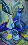 Lujza Wilhelm - Hoffmann ou Louisa Wilhelm (Hungria - Israel, 1911-1978) , "composition - tempera IV". Técnica mista sobre papel, Assinado. Med 56 x 37 cm (MI); 83,5 x 63,5 cm (ME).  Marcas do tempo. Sujidade e pontos de acidez. Coleção Particular Rio de Janeiro/RJ. Nota Biográfica: Pintor, desenhista e artista gráfico. Participou do IV e V Salão Municipal de Belas Artes, RJ (1952 e 1953) tendo obtido Menção Honrosa no primeiro; do V e VIII Salão Nacional de Arte Moderna, RJ (1956 e 1959). Fontes : MEC VOL. 4, PÁG. 347; ITAÚ CULTURAL; arquivo.bienal.org.br/pawtucket/index.php/Detail/documento/84623; arquivo.bienal.org.br/pawtucket/index.php/Detail/documento/84608.Nota : De acordo com o item 3 dos termos e condições - 3. As peças estrangeiras, sejam quadros e ou esculturas, serão sempre vendidas como Atribuídas.