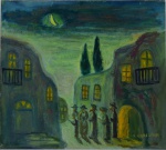 Simon Karczmar(Polonia,1903 -1982), "Sem título". Óleo sobre tela, Assinado. Med 47 x 52 cm (MI); 58,5 x 63,5 cm (ME). Sujidade sobre a camada pictórica. Tela levemente "frouxa". Ativo em Paris e Israel. Coleção Particular Rio de Janeiro/ RJ. Nota Biográfica: Simon Karczmar é um sobrevivente do Holocausto que dedicou o trabalho de sua vida à lembrança da beleza da vida judaica no Shtetl. Mudou-se para Paris em 1942, onde viveu por vinte anos antes de imigrar para Israel em 1962. Karczmar ingressou no Bairro dos Artistas em Safed quando se mudou para Israel e representou Israel em exposições em todo o mundo. Suas obras choram com uma ingenuidade clássica do Leste Europeu envolta em cores escuras e tristes.A nostalgia das interpretações de Karczmar contrasta com as visões mais sombrias da vida dos judeus reveladas nas fotografias de Vishniac e nos desenhos de Lilien. Enquanto as fotografias em The Vanished World parecem enfatizar a privação vivida pelos judeus nos anos que antecederam a Segunda Guerra Mundial, Karczmar retrata cenas semelhantes, mas foca no senso de comunidade e tradição. Fontes : https://gallery613.ca/portfolio/simon-natan-karczmar/; https://kingsgalleryjerusalem.wordpress.com/2010/10/05/simon-karczmar/. Nota : De acordo com o item 3 dos termos e condições - 3. As peças estrangeiras, sejam quadros e ou esculturas, serão sempre vendidas como Atribuídas.