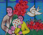 Adelson Filadelfo do Prado (Vitória da Conquista, Bahia, 1944), "Primavera", Acrílica sobre tela. Assinado. Datado de 1979 e Localizado Rio de janeiro no verso. Med. 46 x 56 cm (MI); 80 x 89 cm (ME). Proveniência:  Obra adquirida na exposição individual do Artista na  Mini Gallery em Dezembro de 1979 (acompanha convite)  para coleção particular Rio de janeiro. Vendida através do leilão Acervos e Coleções 10664 para atual Coleção Particular Rio de janeiro/RJ. Nota Biográfica do artista: Adelson Filadelson do Prado (Vitoria da Conquista, Bahia, 1944.) Pintor e desenhista. Em 1961, fixou residência em Salvador, onde teve contato com o artista Carlos Bastos, influenciado por Raimundo de Oliveira e o incentivo de Jorge Amado. Depois de viajar pelo Brasil desenhando e expondo, fixou-se na cidade do Rio de Janeiro, em 1966. Participou de diversas exposições, salões e bienais, tanto no Brasil como no exterior.