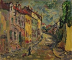 Tadashi Kaminagai (Hiroshima, Japão 1899 - Paris, França 1982)  , "Sem Título". Óleo sobre tela. Assinado. Localizado Aldeia - França - 1974. Med 46 x 35 cm (ME). Sujidade e pequenas perdas sobre a camada pictórica. Proveniência : Adquirida em 01 de setembro de 1975 na Bolsa de Arte -  Coleção Hofmann - Rio de Janeiro/RJ. Nota Biográfica: Pintor, desenhista, professor. Por iniciativa da família, ingressa aos 14 anos num mosteiro budista na cidade japonesa de Kobe. Dois anos depois, viaja para as Índias Ocidentais Holandesas, atual Indonésia, atuando como missionário e agricultor até 1927. Nesse ano, decidido a seguir carreira artística, muda-se para Paris, onde conhece o artista Tsugouharu Foujita (1886 - 1968), que o orienta na pintura. Paralelamente à atividade artística, trabalha como moldureiro. No início da década de 1930, expõe quadros nos salões parisienses e retorna ao Japão em 1938. Embarca para o Brasil um ano após a eclosão da Segunda Guerra Mundial, 1939-1945, trazendo consigo uma carta de recomendação endereçada a Candido Portinari (1903 - 1962). Fixa residência no Rio de Janeiro e em 1941 instala ateliê e oficina de molduras no bairro de Santa Teresa, onde trabalha e atua como professor de diversos artistas brasileiros e nipo-brasileiros, como Inimá de Paula (1918 - 1999), Flavio-Shiró (1928) e Tikashi Fukushima (1920 - 2001), entre outros. Sua primeira exposição individual, por volta de 1945, é organizada por Portinari e ocorre no Hotel Serrador, no Rio de Janeiro. Em 1947, passa a integrar o Grupo Seibi. Retorna ao Japão em 1954 e três anos mais tarde volta a fixar-se em Paris. Vive entre o Japão, a França e o Brasil, até seu falecimento, em 1982.Fonte :  https://www.escritoriodearte.com/artista/tadashi-kaminagai