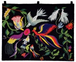 Tapeçaria - VAC , Valdivino Alves Conceição , "Festa dos Pássaros". Assinada. Datada 27-04-76. Localizada Tombo nº 29 , Pinacoteca Banespa. Med. 113 x 137 cm. Marcas do tempo e de uso. Coleção Boiteux - Rio de Janeiro /RJ. Nota de Transporte: Esta obra não poderá ser enviada pelos correios.
