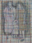 Fernando Mendonça (São Bento de Bacuritiba, MA, 1962), "Objeto Família - I". Acrílica sobre tela. Assinado. Localizado Rio. Datado de 2007. Med. 72,5 x 54 cm(MI); 76 x 57 cm(ME). Coleção Particular Rio de Janeiro-RJ. Nota Biográfica: Mudou-se com a família( o pai biscateiro e saxofonista, a mãe artesã e costureira, e sete irmãos) para a capital, São Luiz, onde em 1978 integrou o Grupo Laborarte. Dois anos depois veio morar no Rio de Janeiro , aqui freqüentando até 1985 , na Escola de Artes Visuais , as aulas de Celeida Tostes , Rubens Gerchman e Enéas Valle. Em 2002 , participou na Fundação Progresso de uma oficina de criação comandada pelo mais importante grupo de grafitistas do Rio de Janeiro , a Nação Crew. Apresentando mostra individual de Fernando Mendonça em 1992 , o crítico Ruy Sampaio destaca inicialmente em sua pintura: "o registro poético dos mais inventivos , extraindo da banalidade dos temas urbanos(ciclistas, surfistas ,garis , travestis, transeuntes anônimos,esquinas,fachadas,calçadas,janelas,semáforos,veículos) não somente espantos e impactos documentaristas, mas delicadezas e matrizes de cronista, bem como paradoxos e fantasias de encenador". Identifica , a seguir , os débitos do artista para com o Orfismo e os pontilhistas e , mais tarde , Klint e a action painting.E seu colega de profissão Ivald Granato o define no catálogo de sua última mostra(2004) como um "hiperpontilhista". Participou do Salão Nacional de Artes Plásticas,Rio de Janeiro,1984;do Salão Paraense,Belém,1993; do Arte Pará 2000; da mostra Pelé,a arte do Rei, no Museu de arte de São Paulo,em 2002; da Feira Internacional de Arte Contemporânea de Paris,por intermédio da Galeria 1900-2000, 1986 ; e da Bienal de Florença,2003; entre outras mostras coletivas. Realizou exposições individuais nas galerias Eney Santana, São Luiz, 1984; Mathias Marcier, Rio de Janeiro,1991 ; Tolouse, Rio de Janeiro,1995 e 2004; e na filial de Los Angeles da mesma galeria , em 1990; no Conjunto Cultural da Caixa Econômica Federal, São Luiz,1992 ; no Centro Cultural Candido Mendes, Rio de Janeiro,1996 ; e no SESC de Maceió em 1998. Fonte : https://www.catalogodasartes.com.br/artista/Fernando%20Mendon%E7a/