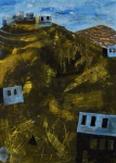 Avraham Ofek ( Italia, 1935 - 1990),"Sem título". Técnica mista sobre papel, Assinado. Med 61 x 46 cm (MI); 84 x 67 cm (ME). Marcas do tempo. Sujidade, pontos de acidez e áreas com perda pictórica. A obra apresenta diversas marcas (vincos) de dobradura. Necessita restauro. Coleção Particular Rio de Janeiro/RJ. Nota Biográfica: foi um escultor, muralista, pintor e gravador israelense. Nascido em Bourgaz, Bulgária, emigrou para Israel em 1949, onde viveu em Ein Hamifratz, um kibutz perto de Haifa. Ele estudou na Academia de Belas Artes de Florença, bem como na Espanha e em Londres, e mais tarde ensinou arte em Jerusalém antes de ser nomeado chefe do Departamento de Arte da Universidade de Haifa. Ele foi um dos fundadores do grupo de artistas Levitan e expôs internacionalmente, recebendo muitos prêmios e representando Israel na Bienal de Veneza em 1972.Seus murais podem ser vistos em Israel, principalmente em Kfar Uria e no Edifício Central dos Correios em Jerusalém. Sua escultura "A Ligação de Isaac" está exposta na entrada da Praça Safra.Em 1989, a Jerusalem Print Workshop publicou uma coleção de reproduções de suas gravuras editadas por Uri Katz, com comentários em hebraico e inglês. Fonte: https://en-academic.com/dic.nsf/enwiki/7013893. Nota : De acordo com o item 3 dos termos e condições - 3. As peças estrangeiras, sejam quadros e ou esculturas, serão sempre vendidas como Atribuídas.