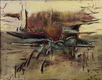 Benjamin Silva (Ceará, 1927 - Rio de Janeiro, 2019), "Caatinga do Ceará". Óleo sobre tela, Assinado. Datado de 1963. Localizado Rio de Janeiro - Brasil. Med 73 x 91,5 cm (MI); 75 x 94 cm(ME). Marcas do tempo. Sujidade sobre a camada pictórica. Perdas de substância. Coleção Particular Rio de Janeiro/RJ. Nota Biográfica:  Pintor e gravador. Autodidata em pintura, muda-se para o Rio de Janeiro em 1948 e estuda com Inimá de Paula (1918-1999) e Sigaud (1899-1979) na Escola do Povo. No Museu de Arte Moderna do Rio de Janeiro (MAM/RJ), é aluno de Santa Rosa (1909-1956) e, no Liceu de Artes e Ofícios, aprende gravura com Orlando da Silva. Expõe em doze edições do Salão Nacional de Arte Moderna entre 1953 e 1969 e, em 1959, recebe deste o Prêmio Viagem ao Estrangeiro, partindo em seguida para a Europa. Passa a residir em Paris em 1960, onde realiza pesquisas e estudos em diversos museus e também na Académie de la Grande Chaumière, da qual desiste por discordar da orientação recebida. Parte para o Oriente Próximo, onde continua seus estudos em museus. Retorna ao Brasil por volta de 1962, e sua pintura sofre uma transformação, na qual a metrópole passa a ser elemento constante, incluindo a partir de 1987 a figura humana nesse contexto. Fonte: https://enciclopedia.itaucultural.org.br/pessoa2243/benjamin-silva