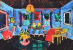 João Carlos Carneiro da Cunha(1942 - 2021, Rio de Janeiro / RJ), "A sala de Bananal", Técnica mista sobre eucatex (óleo, colagem e etc). Sem assinatura. Med 69 x 99 cm (MI); 73 x 103 cm (ME). Sujidade sobre a camada pictórica. Pequena perda. Nota biográfica sobre o artista: João Carneiro da Cunha nasceu no Rio de Janeiro, em 1942. Em 1952 transferiu residência para São Paulo, onde a base de sua vocação artística fortaleceu-se. Viagens pelo Brasil e pela Europa, observando e trabalhando (...) entre Rio e São Paulo, de cuja paisagem vem extraindo os motivos de sua produção" . Depois de morar por quase 25 anos em Vitória no Espírito Santo, atualmente fixou residência na Fazenda Guanabara no Município de São José do Barreiro em SP.  Nota de Transporte: Esta obra não poderá ser enviada pelos correios.