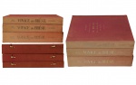 Debret - Jean-Baptiste Debret (Paris,1768  Paris,1848),  "Voyage Pittoresque et Historique au Brésil. Séjour D'un Artiste Françaís au Brésil, J. B. Debret. Tome Premier, Tome Troisième & Tome Deuxième, com 153 pranchas. Edição comemorativa do IV Centenário da Cidade de São Sebastião do Rio de Janeiro. 1965. Distribuidora Record, Rio de Janeiro. Cotinental News, New York. Med. 5,5 x 58 x 39 cm(Tomo I); 6,5 x 58 x 39 cm(Tomo II); 8,5 x 58 x 39 cm(Tomo III);  Marcas do tempo. Desgastes e perdas na encadernação. Pontos de acidez. Coleção Particular Rio de Janeiro/RJ. Nota Biográfica: Pintor, desenhista e professor francês. Integrou a Missão Artística Francesa (1817), que fundou, no Rio de Janeiro, uma academia de Artes e Ofícios, mais tarde Academia Imperial de Belas Artes, onde lecionou.De volta à França (1831) publicou Viagem Pitoresca e Histórica ao Brasil (1834-1839), documentando aspectos da natureza, do homem e da sociedade brasileira no início do século XIX.Uma de suas obras serviu como base para definir as cores e formas geométricas da atual bandeira do Brasil, adotada em 19 de novembro de 1889. Exímio artista, demonstrou em suas telas não somente o cotidiano do Brasil da época que englobava tanto a aristocracia, da população em geral e a vida dos escravos, como também acontecimentos históricos do período anterior à independência do país e nos anos seguintes. A primeira bandeira da história do Brasil independente é uma de suas obras mais importantes.