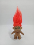 Boneco Vintage Troll em vinil, com cabelo vermelho, no estado, 8 cm
