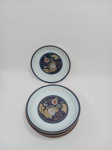 Conjunto de pratinhos japoneses (5 peças), em porcelana,  em bom estado, sem lascas, 13 cm
