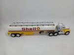 Caminhão Shell em metal e plástico, Mattel 1991, e carreta, no estado, de fricção, 32 cm
