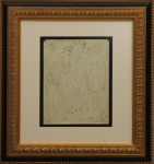 Noemia Mourão, `Mulheres`, Desenho, 20 x 14, assinatura no canto inferior direito.