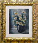 Y. Takaoka, `Vaso com Flores`, Óleo sobre Tela, 50 x 40, datado em 1954, assinatura no canto inferior direito, sem moldura.