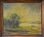 Francisco Rebolo, `Paisagem`, Óleo sobre Tela, 48 x 59, assinatura no canto inferior esquerdo.