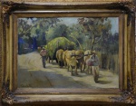 Oscar Pereira da Silva, Carro de Boi, Óleo sobre Tela, 50 x 70, assinatura no canto inferior direito, sem moldura.