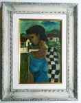 Mario Zanini, `Mulata`, Óleo sobre Tela, 60 x 40, datado em 1968, assinatura no canto inferior direito, sem moldura.