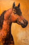 Valdir Felix, Cabeça de Cavalo, Óleo sobre Tela, 90 x 60, assinatura no canto inferior direito, com certificado assinado pelo artista.