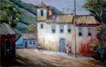 Guinna Barbosa, `Casario Sul de Minas`, Acrílico sobre Tela, 50 x 70, datado em 2014, assinatura no canto inferior direito, sem moldura.