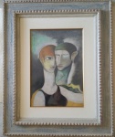Ismael Nery, Casal, Guache, 44 x 31, assinatura no verso.