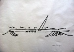 Oscar Niemeyer, `Desenho`, Desenho, 55 x 77, assinatura no canto inferior direito.